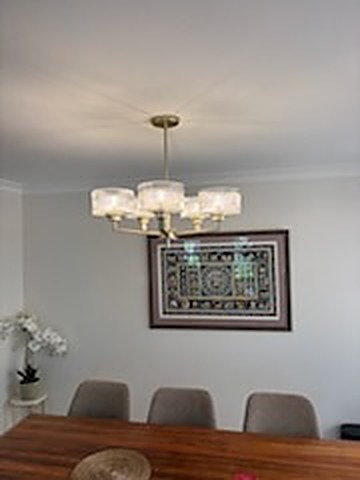 Dining room chandelier installation