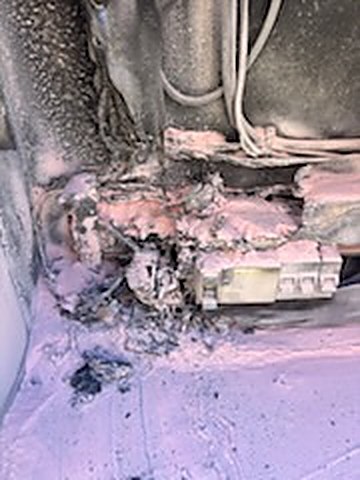 Heat-damaged cabling found and repaired on a fault call